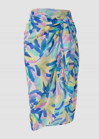 s.Oliver Bunt gemusterter Strandpareo - blau