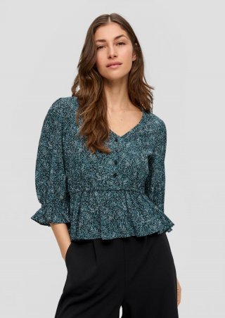 s.Oliver Bluse mit All-over-Muster - petrol