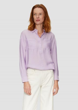 s.Oliver Hemdkragenbluse aus Viskosemix - lavendel