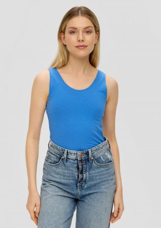s.Oliver Basic Top aus Jersey - azurblau