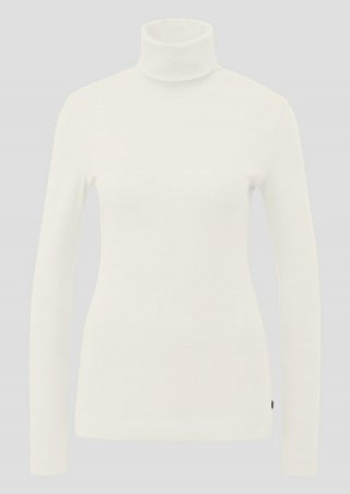 s.Oliver Langarmshirt mit Rollkragen - ecru