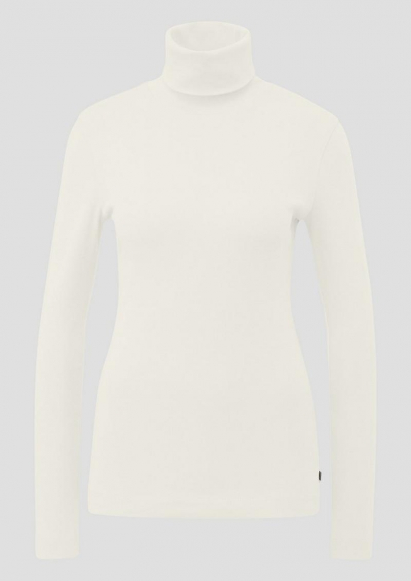 s.Oliver Langarmshirt mit Rollkragen - ecru