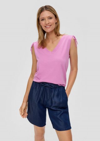 s.Oliver Ärmelloses Shirt mit Bindedetail an der Schulterpartie - rosa