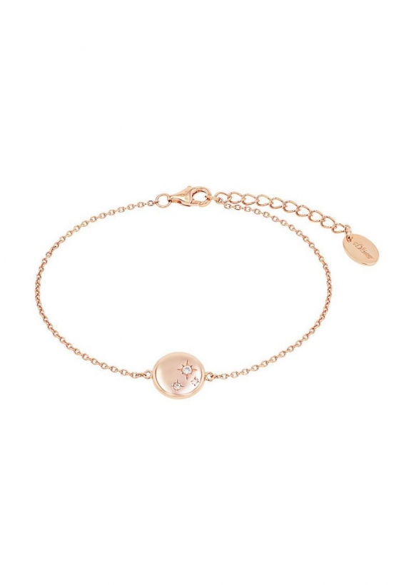 s.Oliver Rosévergoldetes Silber-Armband mit Stern-Motiv - roségold