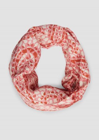 s.Oliver Loop-Schal aus Viskose mit All-over-Print - himbeere