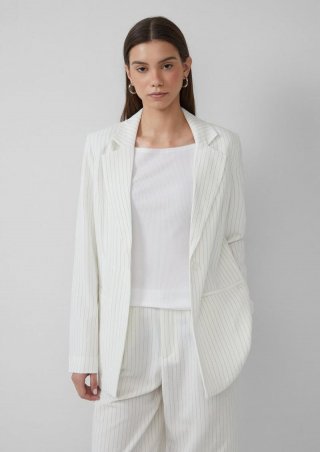 s.Oliver Nadelstreifen-Blazer - wollweiß