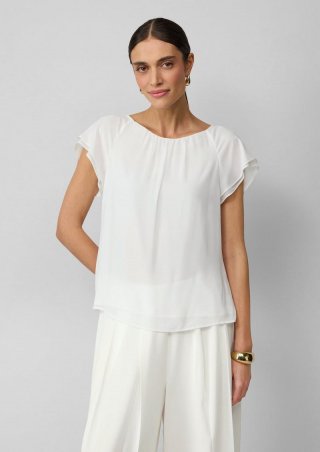 s.Oliver Weiche Viskosebluse mit All-over-Print - creme