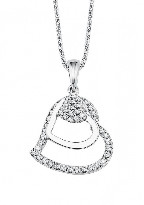 s.Oliver Silber-Kette mit Herzanhänger - silber