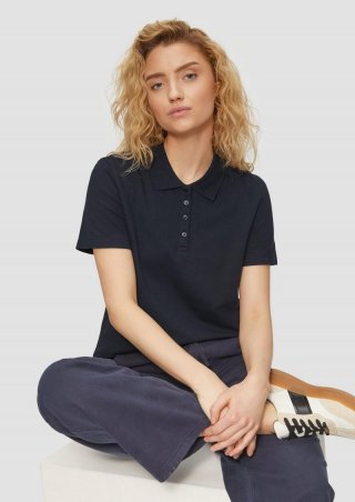 s.Oliver Piqué-Poloshirt aus Baumwollmix - navy