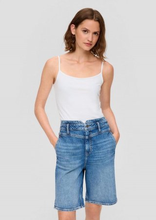 s.Oliver Spaghettiträger-Top aus Baumwollstretch im Slim Fit - weiß
