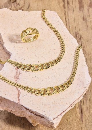 s.Oliver Statement-Ring aus vergoldetem Edelstahl - gold