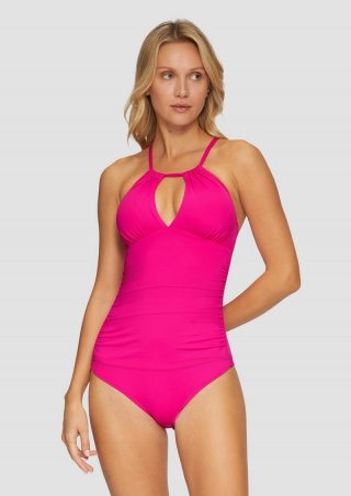 s.Oliver Badeanzug mit raffiniertem Schnitt - pink