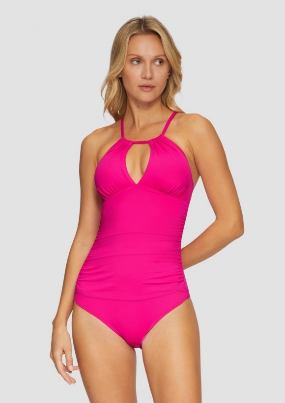 s.Oliver Badeanzug mit raffiniertem Schnitt - pink