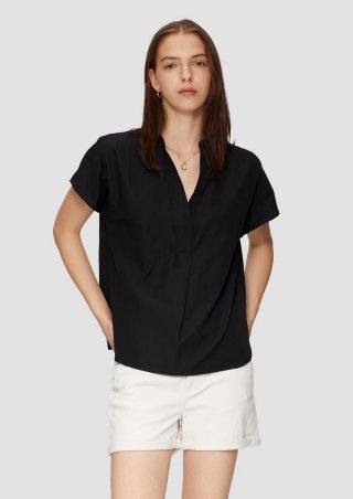 s.Oliver Blusenshirt aus Popeline - schwarz