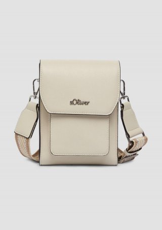 s.Oliver Handliche Mini-Bag mit Smartphone-Fach und Magnetverschluss - helles beige