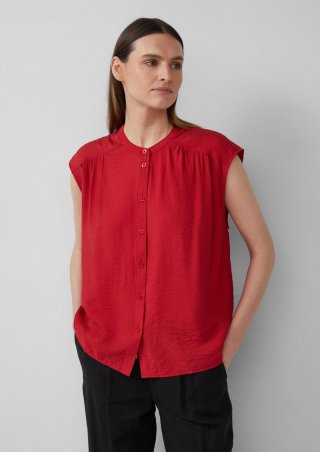 s.Oliver Oversized Bluse aus Viskosemix - mohnrot