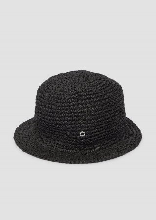 s.Oliver Hut aus Raffia mit Logo-Ring - schwarz