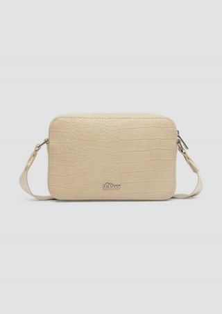 s.Oliver Kunstleder-Tasche in Reptilleder-Optik - sandstein