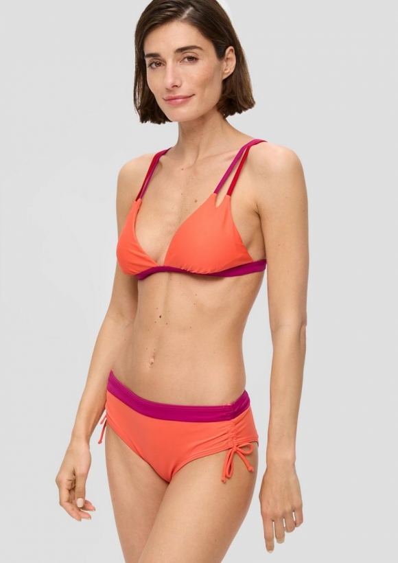 s.Oliver Triangel-Bikini-Top mit Colour-Blocking - orange