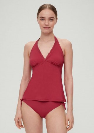 s.Oliver Tankini Top mit Stickerei-Detail - himbeere
