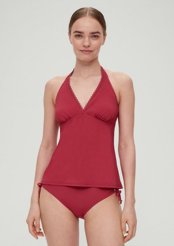 s.Oliver Tankini Top mit Stickerei-Detail - himbeere