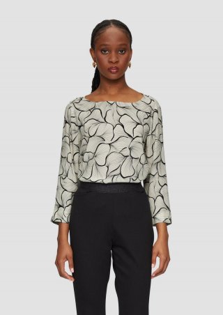 s.Oliver Viskose-Bluse mit 3/4 Arm - natur