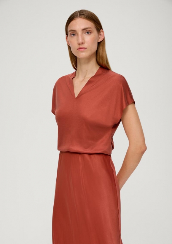 s.Oliver Blusenshirt aus Lyocell - terrakotta
