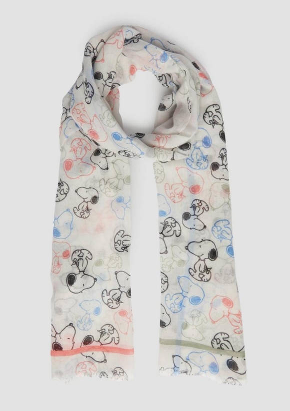 s.Oliver Schal mit Snoopy® All-over-Print - ecru