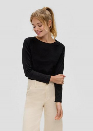 s.Oliver Longsleeve aus Baumwolle - schwarz