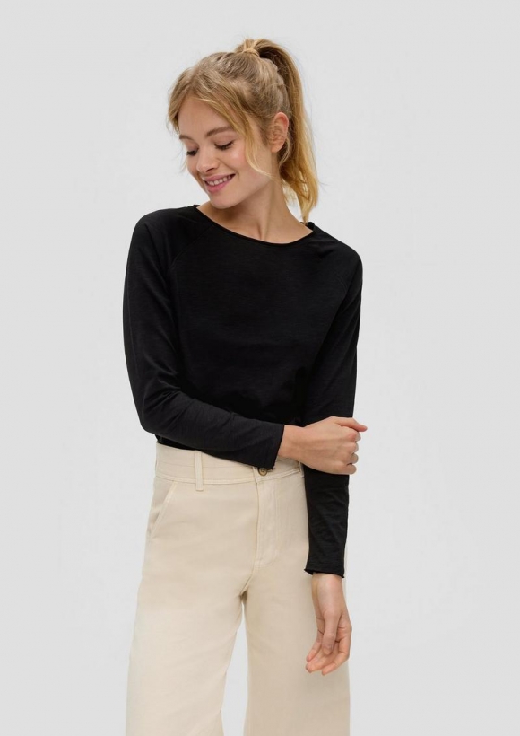 s.Oliver Longsleeve aus Baumwolle - schwarz