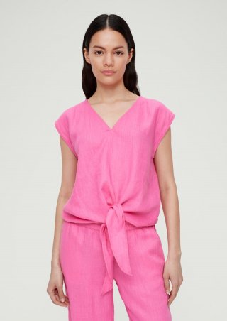 s.Oliver Bluse mit Knoten-Detail - pink