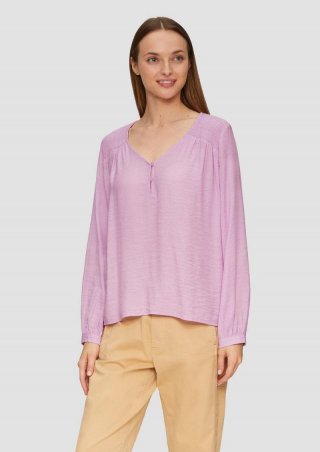 s.Oliver Strukturierte Bluse aus Viskosemix mit Smok Details - lavendel