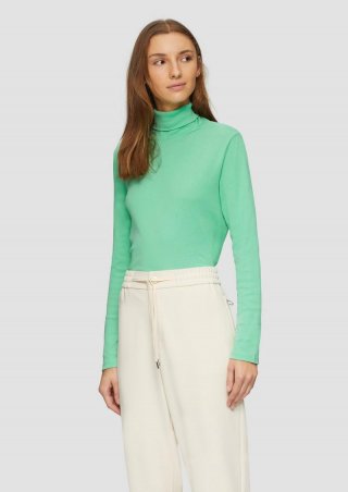 s.Oliver Elastisches Langarmshirt mit Rollkragen - limettengrün