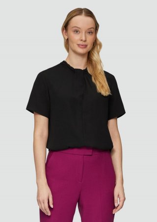 s.Oliver Crêpebluse mit Twist-Detail - schwarz