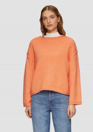 s.Oliver Strickpullover mit weiten Ärmeln im Relaxed Fit - orange