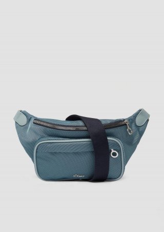 s.Oliver Bauchtasche aus Nylon mit Logo und abnehmbaren Trägern - blau