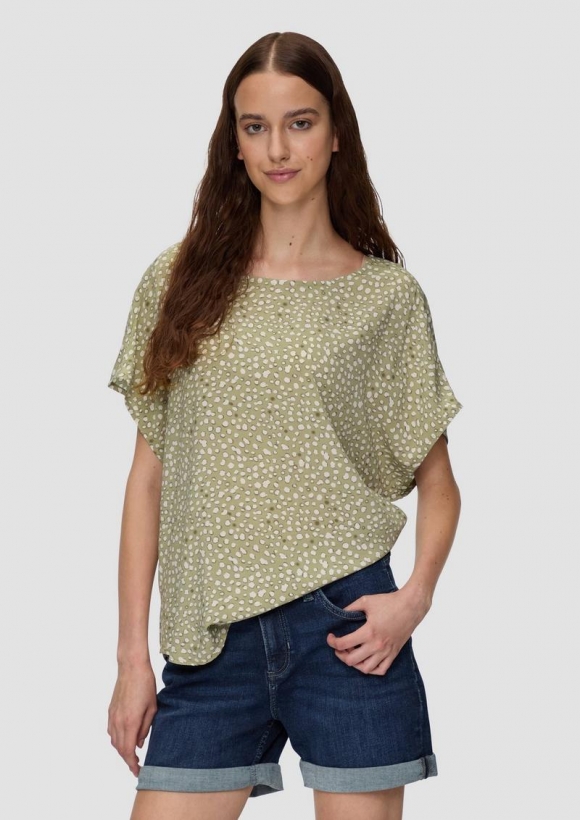 s.Oliver Oversize-Bluse aus Viskose - olivgrün