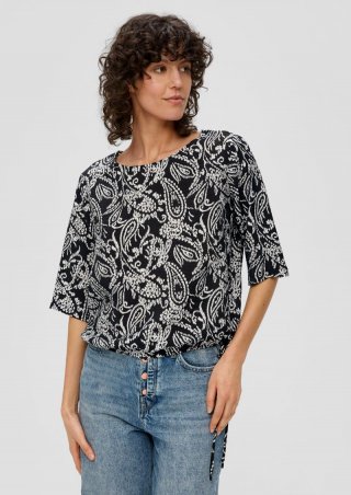 s.Oliver Blusenshirt im O-Shape - schwarz