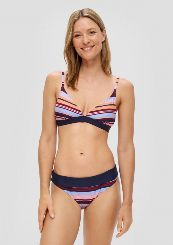 s.Oliver Triangel-Top im Ringeldesign - navy