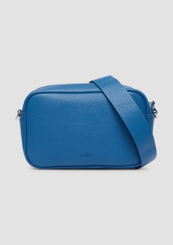 s.Oliver Camera-Bag mit abnehmbarem Schultergurt und Paspel-Detail - royalblau