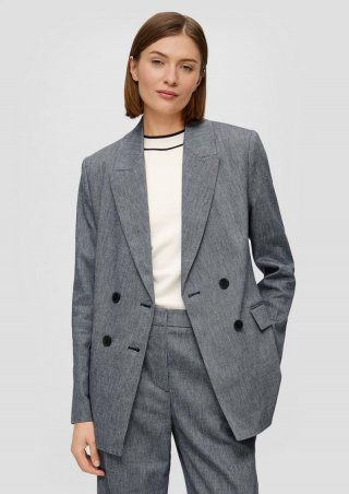 s.Oliver Taillierter Longblazer aus Baumwollmix - navy