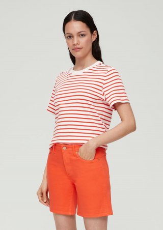 s.Oliver Jeans-Shorts Betsy / Slim Fit / Mid Rise / Regular Leg - dunkelorange