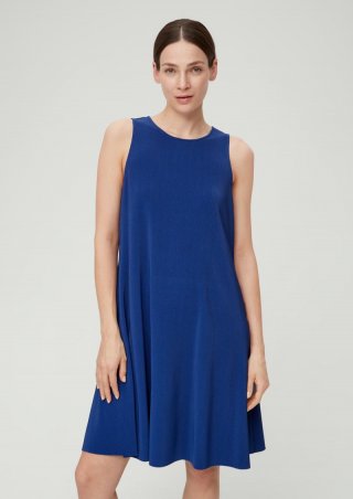 s.Oliver Kleid mit Plisseefalten - royalblau