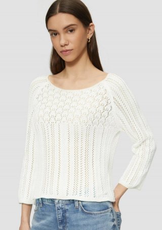 s.Oliver Pullover in Häkeloptik - ecru