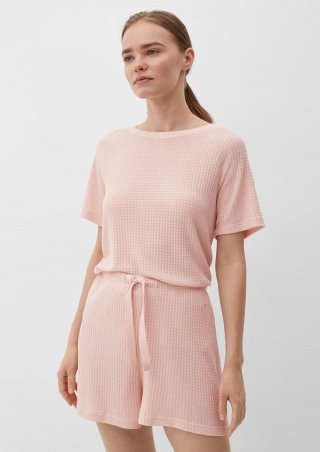 s.Oliver Nachtshirt in Waffelpiqué-Struktur - rosa