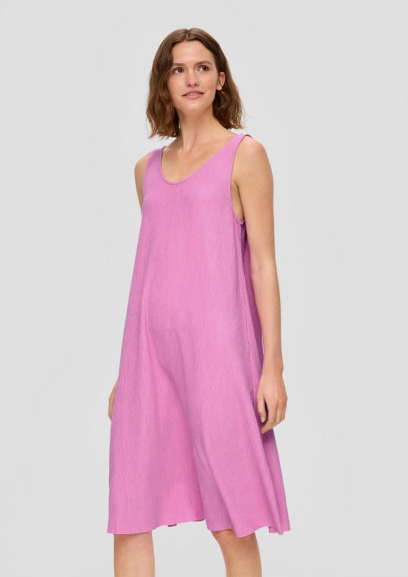 s.Oliver Plissiertes Jersey-Kleid im Relaxed Fit - rosa