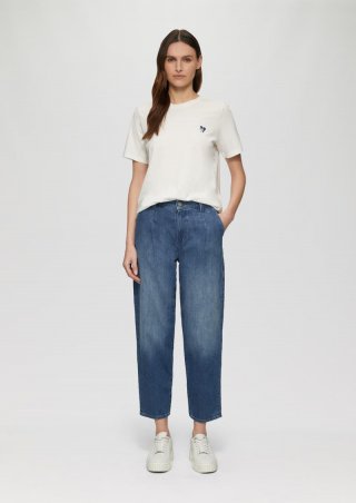 s.Oliver Ankle-Jeans / Relaxed Fit / High Rise / Barrel Leg - blau
