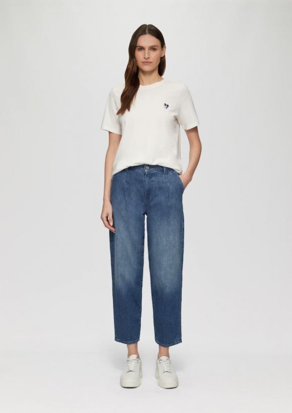s.Oliver Ankle-Jeans / Relaxed Fit / High Rise / Barrel Leg - blau