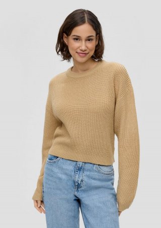 s.Oliver Leichter Sommerstrickpullover im Relaxed Fit - beige