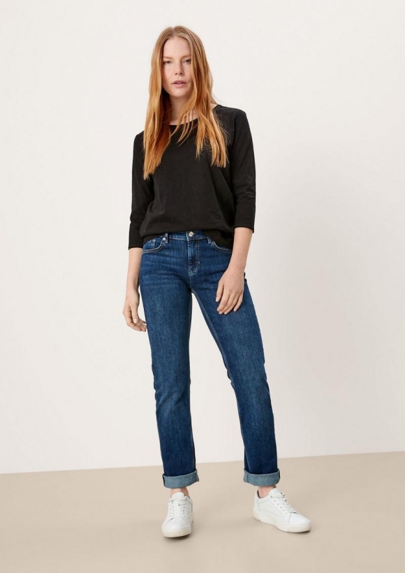 s.Oliver Jeans Karolin / Regular Fit / Mid Rise / Straight Leg - blau